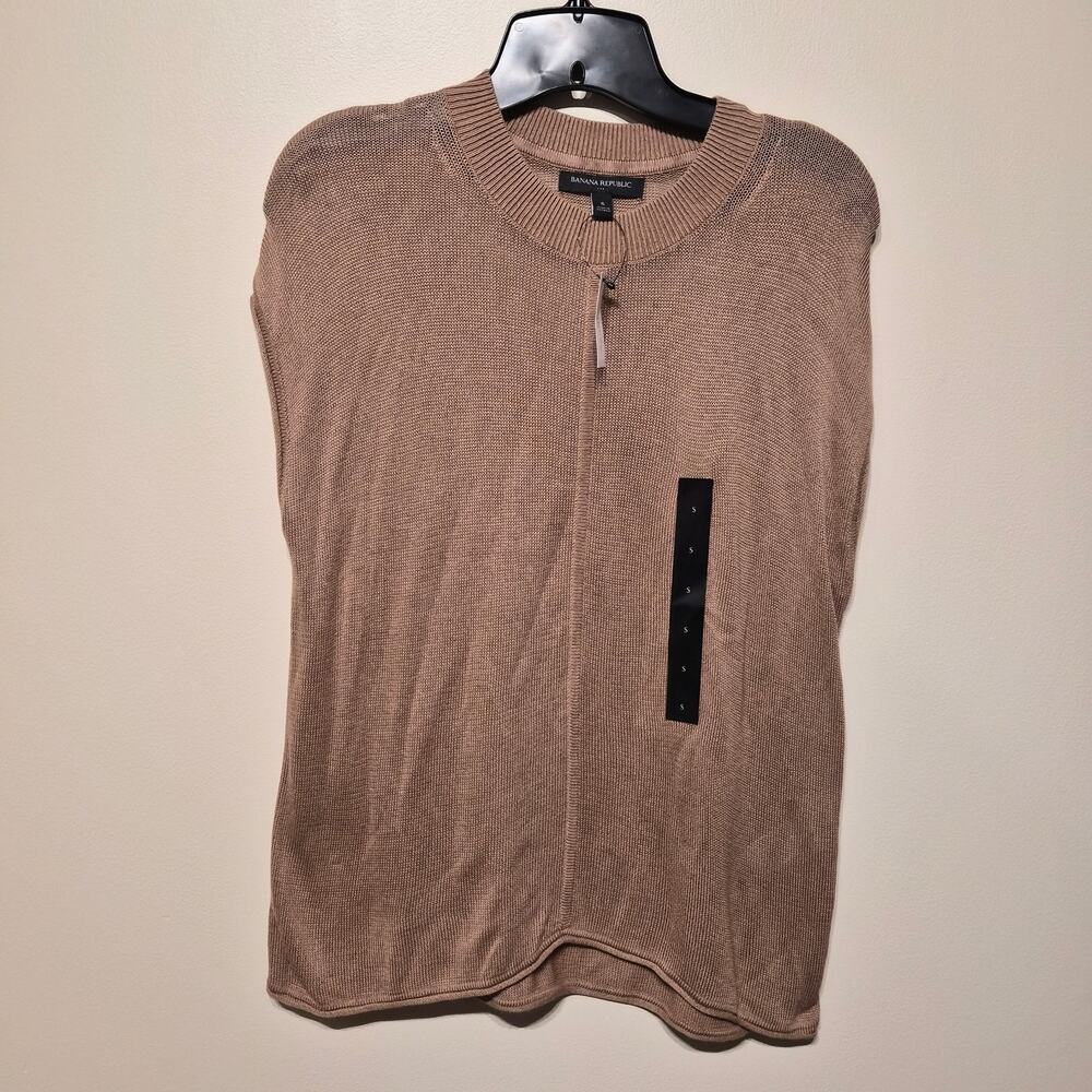 Banana Republic Small Sleeveless Knit Sweater Vest Brown NWT